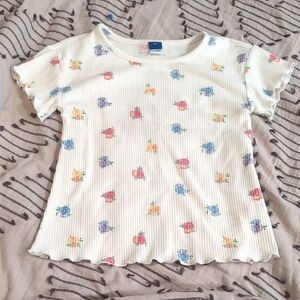 Old Navy 5T Kids Floral Tee - Cream